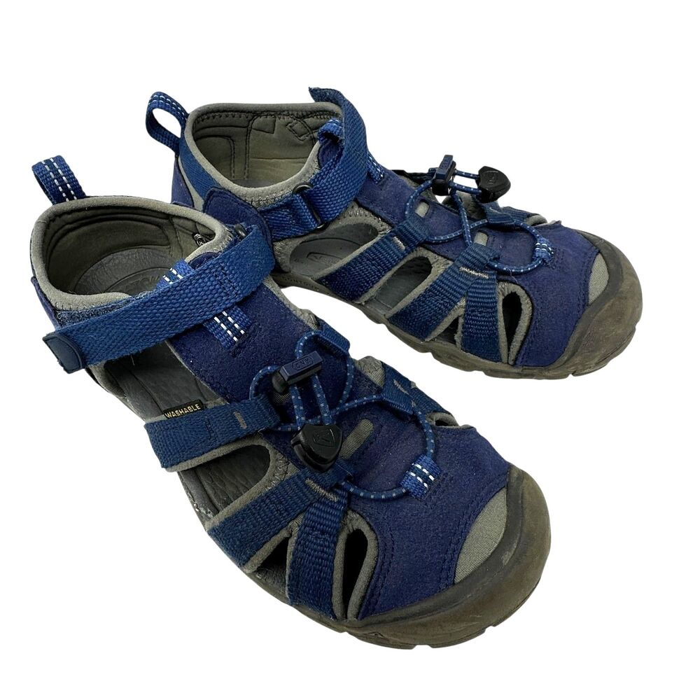 Keen Blue and Grey Strappy Nylon Water Hiking‎ Shoes Unisex Size 3